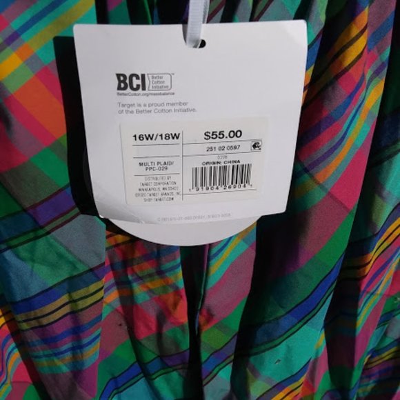 Christopher John Rogers Blue Plaid Dress, 16W/18W - Picture 3 of 3